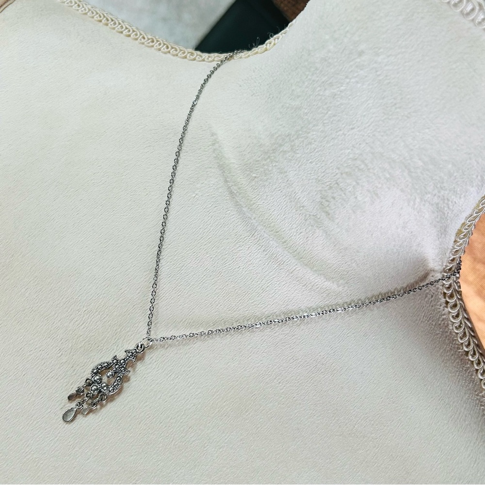 Handcrafted salvaged vintage chandelier pendant on chain necklace